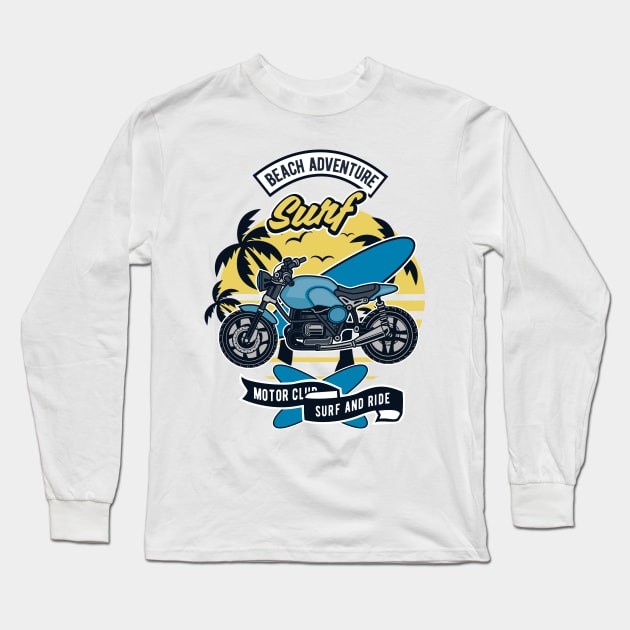 Motorcycle Bike Surf Long Sleeve T-Shirt by ShirtyLife